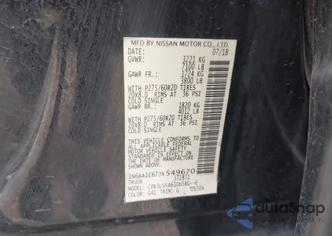 2018 Nissan Titan Sv from USA, damaged, VIN 1N6AA1E67JN549670